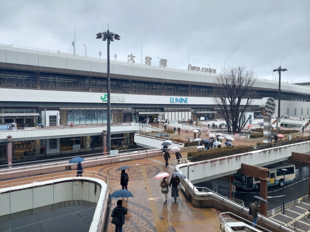 雨の日の駅