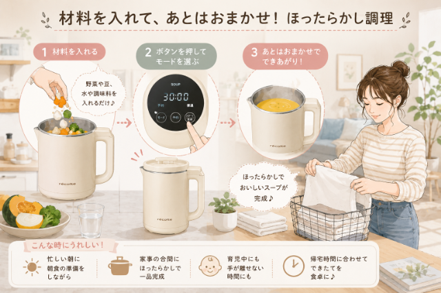 容量やカップ数の違いがわかる図解イラスト